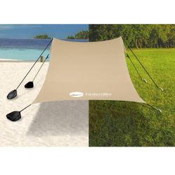 10x10 FT 2 Pole Pop Up Outdoor Shelter for Beach, Camping, Fishing, Backyard NEW