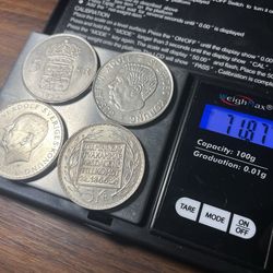 Sweden 5 Kronor silver coins, 40% lot of 4 coins. 71.8 grams, 28.72 ASW.