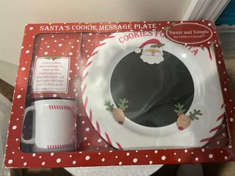 Santa's Cookie Message Plate Set (New)