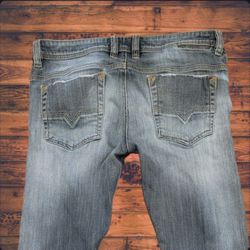 Diesel  Safado Jeans Slim Straight Wash 0885K Stretch 31 Distressed Y2K Grunge
