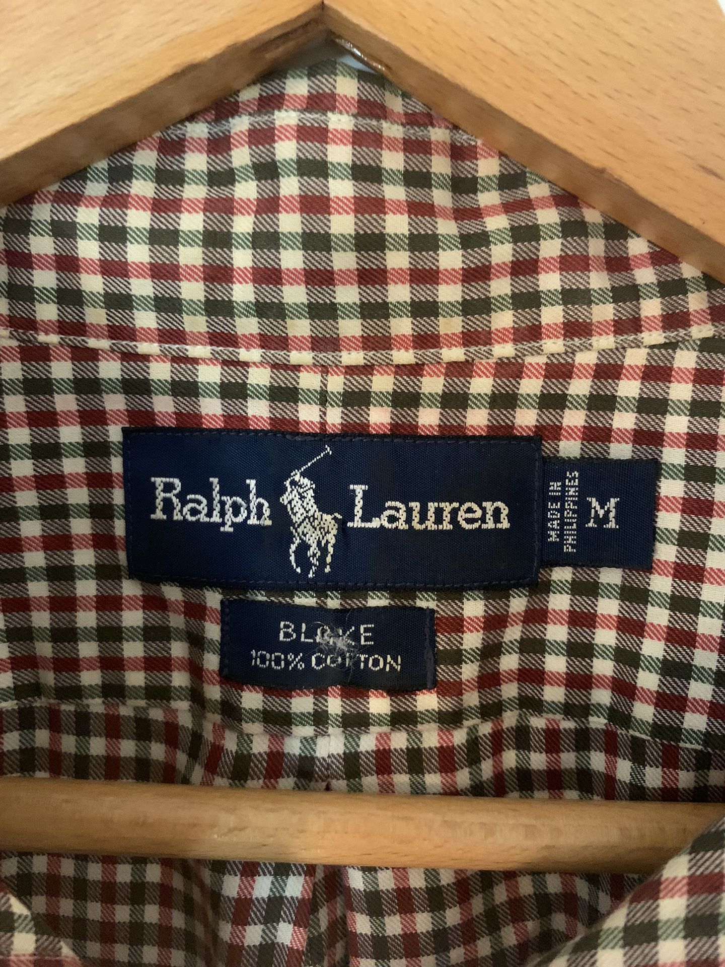 Ralph Lauren Men's Classic Fit Red & Green Plaid Button Down Shirt M