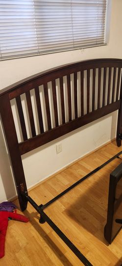 Queen bed rails with headboard