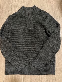 Banana Republic Cozy SuperSoft Men’s Charcoal Grey 1/4 Zip Sweater