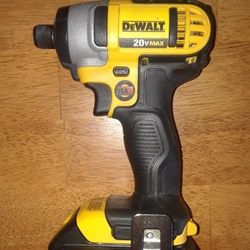 DeWalt 20 Volt Max Dcf885 Quarter Inch Hex Impact Driver With Brand New 2.0 Amp Hour Battery