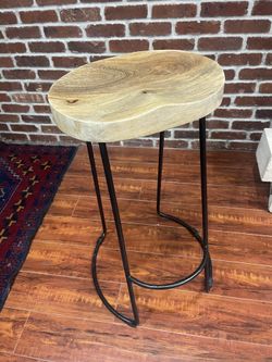 Metal And Wood Counter Stool