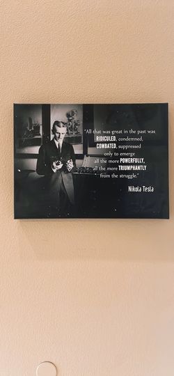 Nikola Tesla Vintage Canvas Wall Art – Inspirational Quote – 24x18” Science Decor