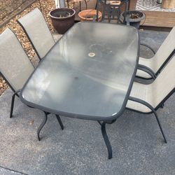Outdoor Glass Top Table 