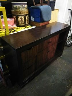 Dark Wood Dresser and Mirror