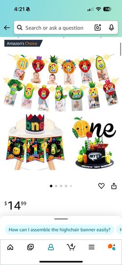 Hey Bear Dancing Fruit Party Decorations 1st Birthday