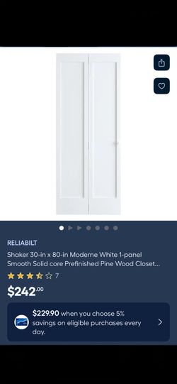 Brand New 1 Pnl Shaker Clóset Door 30”