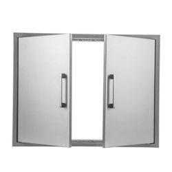 Outdoor Kitchen Doors Stainless Steel,31" W by 24" H Double Access Door,Flush Mount for Outdoor Kitchen and BBQ Island Brand new B643