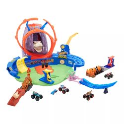 Hot Wheels Monster Trucks T-Rex Volcano Arena Track Playset