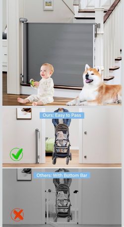 Retractable Indoor/Outdoor Mesh Baby and Pet Gate 34” x 54”