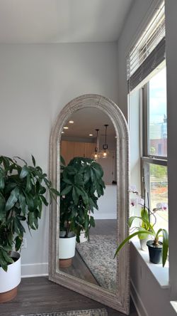 Arched floor mirror