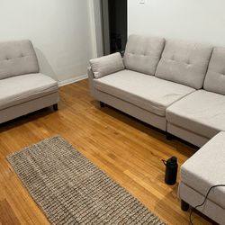 Couch, 1/2 Couch, Ottoman