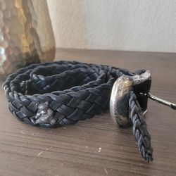 VTG 1996 HONEST BRIGHTON Animals Brown Leather Belt S 34 Silver Tone Buckle READ