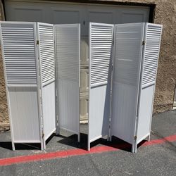 Wood Shutter Door Room Divider 3-Panel 