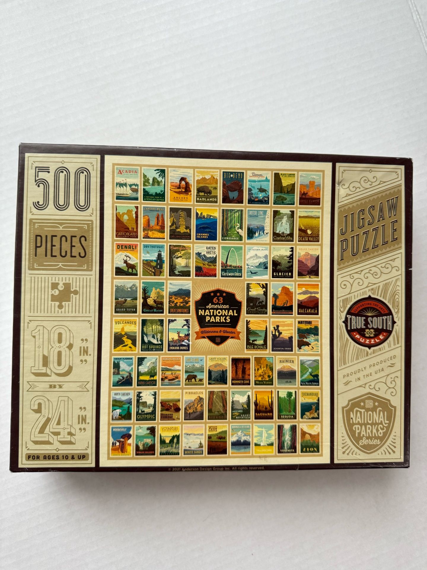 American National Parks Jigsaw Puzzle Wilderness & Wonder True South 500 Pieces
