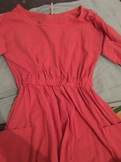 Coral dress with pockets