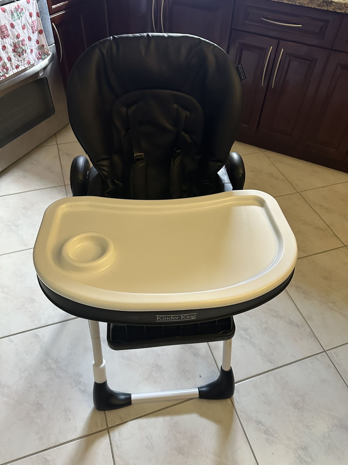 NEW Kinder King Foldable High Chair for Baby, Toddler Eating Chair with Detachable Double Trays