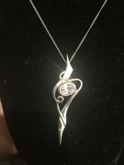 925 Sterling silver necklace with rare charm 18" inches $15