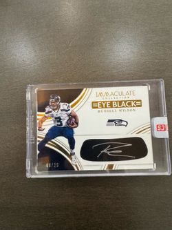 Russell Wilson Immaculate Eye Black Auto /25