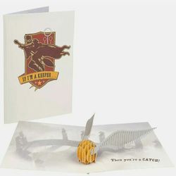 Harry Potter Golden Snitch 3D Pop-Up Greeting Card, Envelope