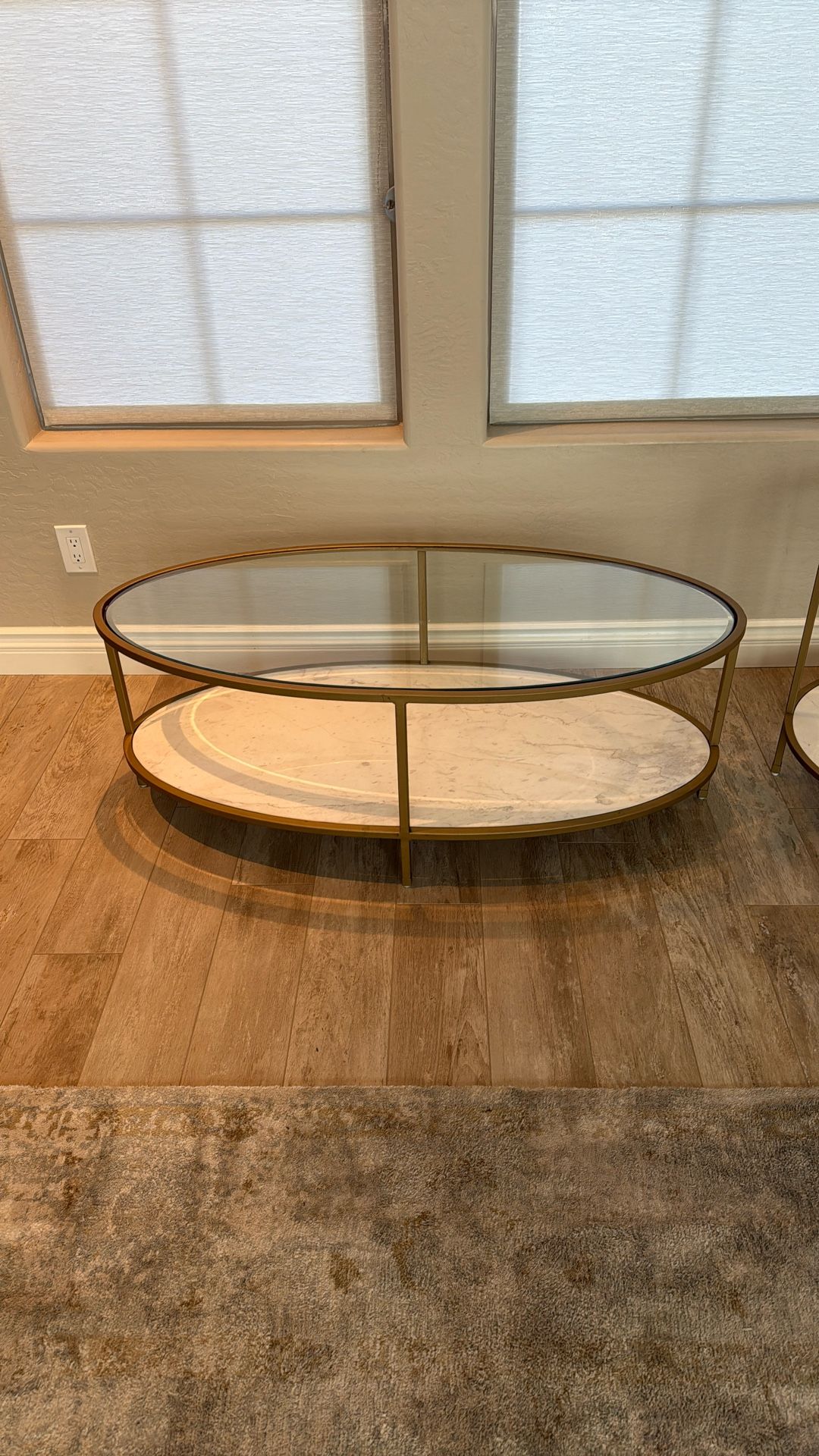 Golden White Coffee Table and matching End Table