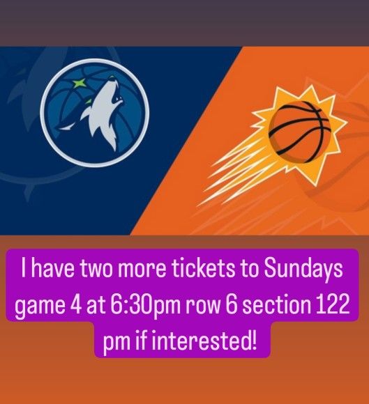 Two Tickets To Game 4 Row 6 