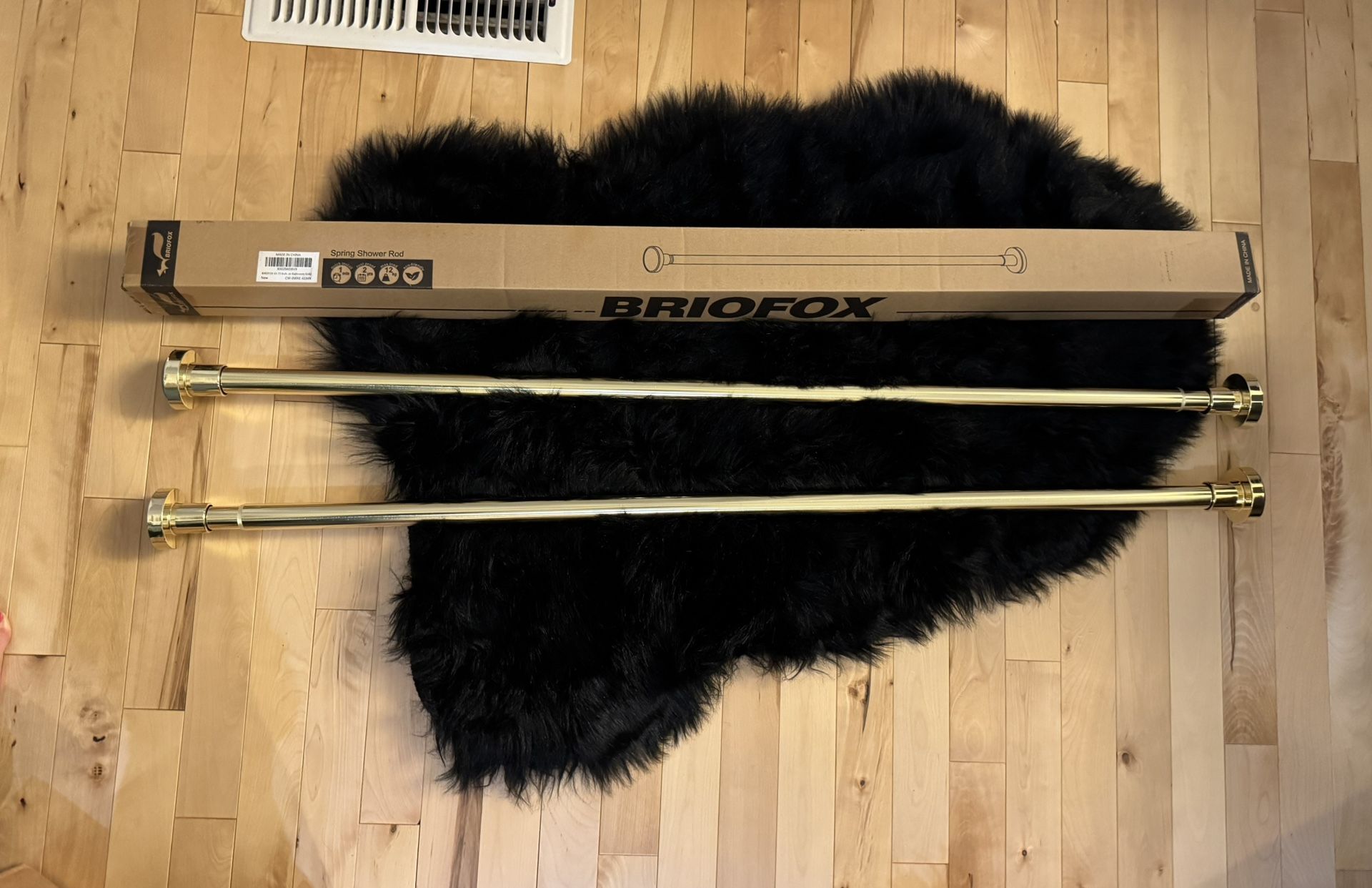 3 Gold Spring Tension Curtain Rod 43-73” Adjustable