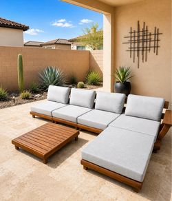 Teak Wood Outdoor Lounger Sectional *New Patio Furniture*