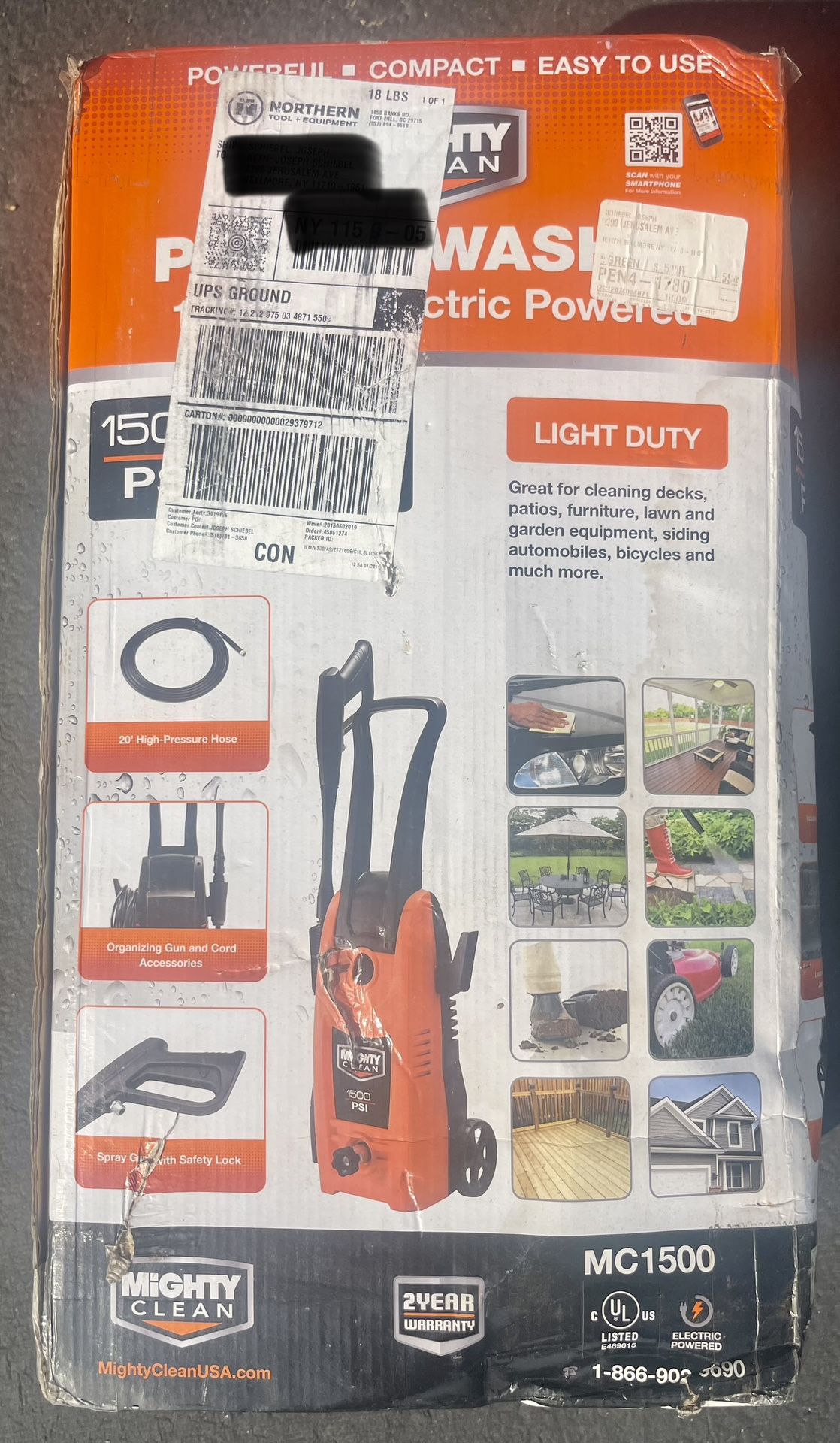 Mighty Clean 1500PSI 1.35GPM Electric Pressure Washer