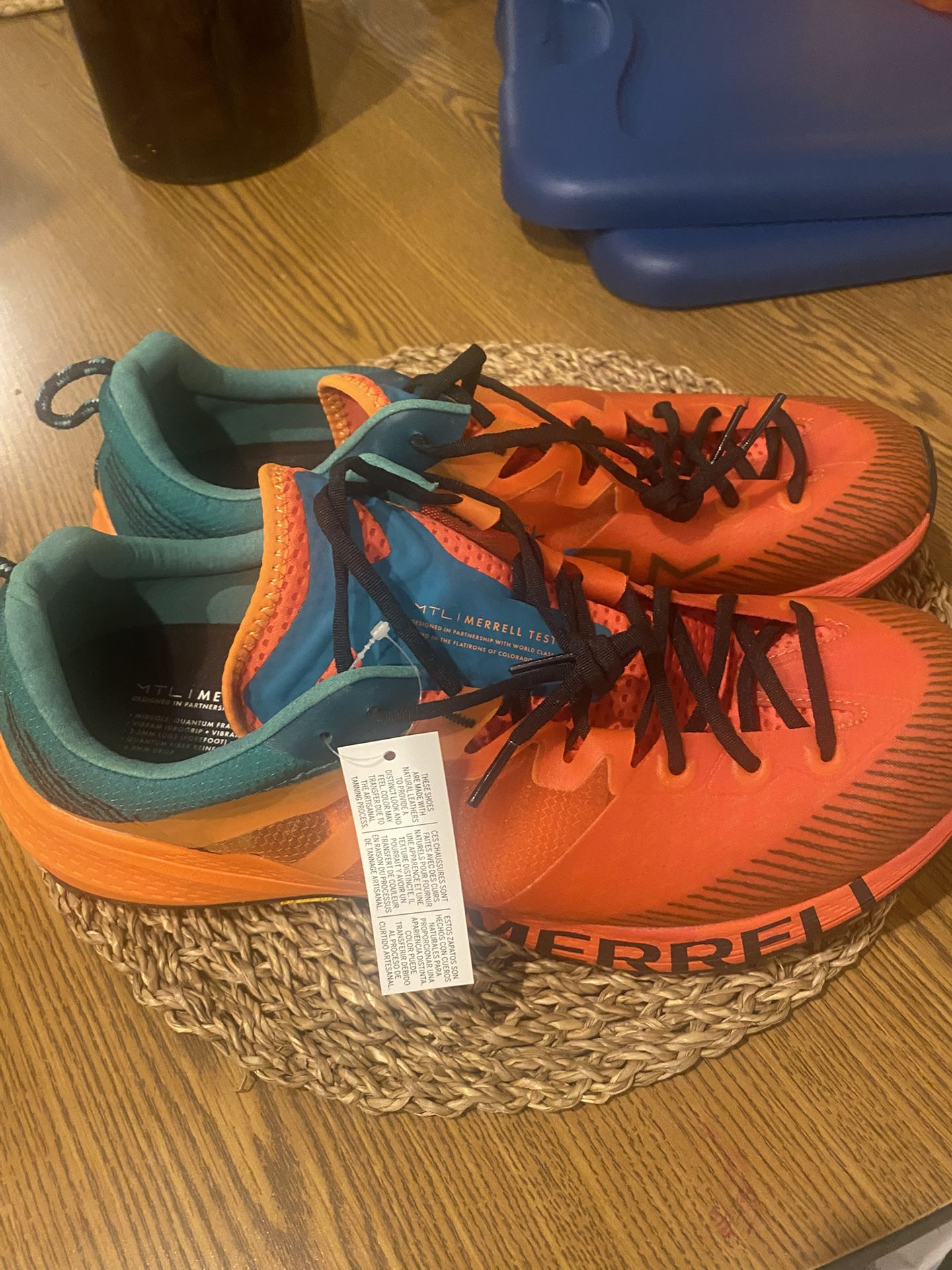 Merrell Mens Signature MTL MQM 11.5 Shoes Tangerine Orange Trail Hiking Sneakers