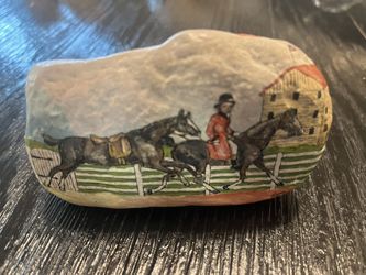 Hand Painted Rock By Artist Trggie