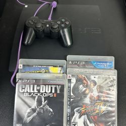 Playstation 3 With Games And Controller