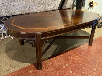 Chippendale Style Dark Oval Coffee Table