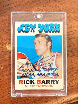 Rick Barry Signed New York Nets Basketball Card