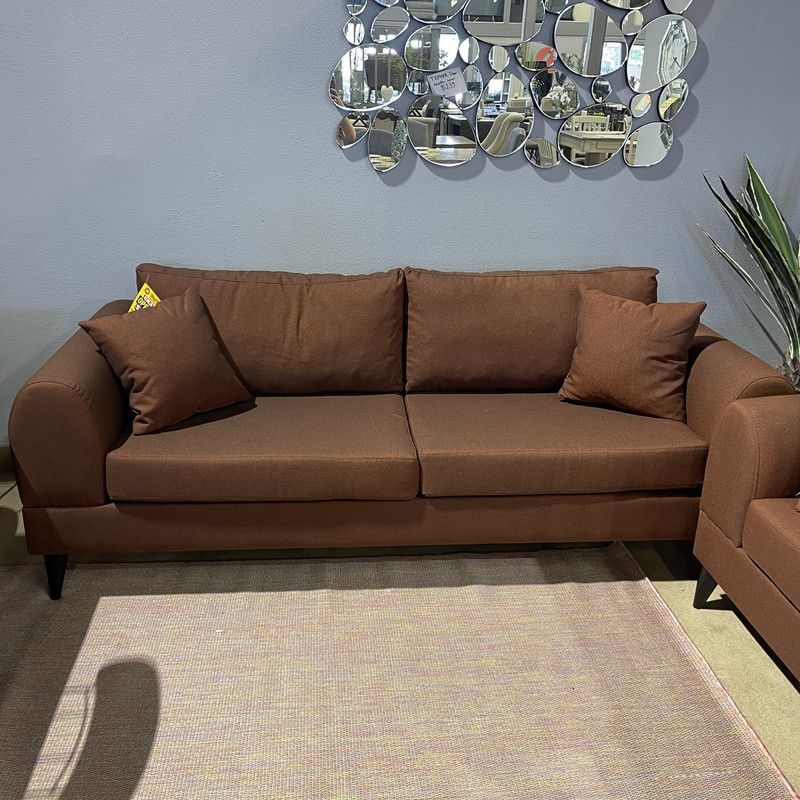 Pyramid Reddish Brown Sofa & Loveseat 2pc Set 