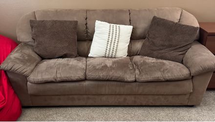 Super Comfortable Brown Microfiber Sofa and Loveseat Set