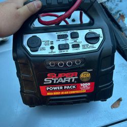 Super start
Battery jump pack and air compressor