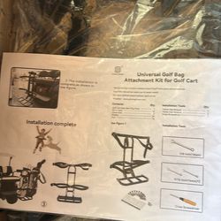 Golf bag attachment kit for golf cart new