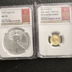 1/10 Ultra High Relief PR70 & ASE MS70 Red Book
