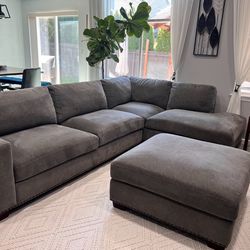 Gray sectional couch 