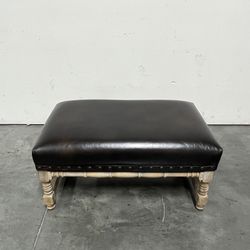 Classic Leather Coffee Table Ottoman