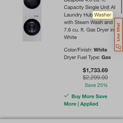 Samsung Washer & Dryer Set – Must Pick Up by End Of Day Friday