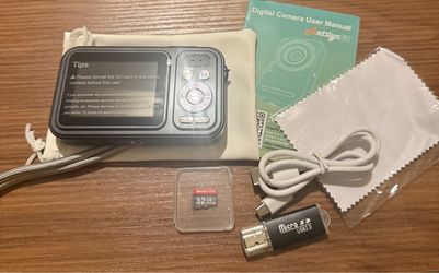 48MP FHD 1080P Digital Camera (Black) + 32GB SD Card & Accessories - New