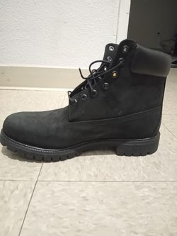 new size 13 timberland boots all black suede 6 inch