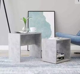 vidaXL Coffee Table Set Concrete Gray Chipboard Side Tea Sofa Couch Funiture