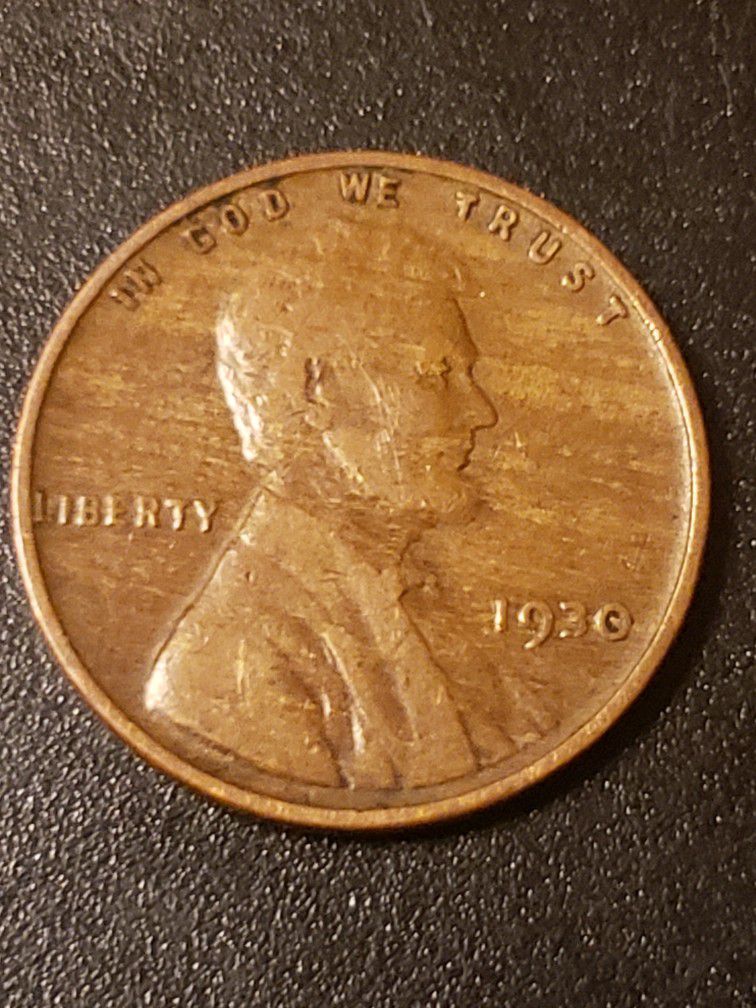 1930 P Lincoln Wheat Penny "Woody" Mixed Alloy Mint Error