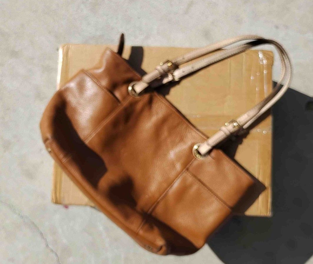 Michael Kors Pebbled Leather Tote – Caramel Tan & Blush